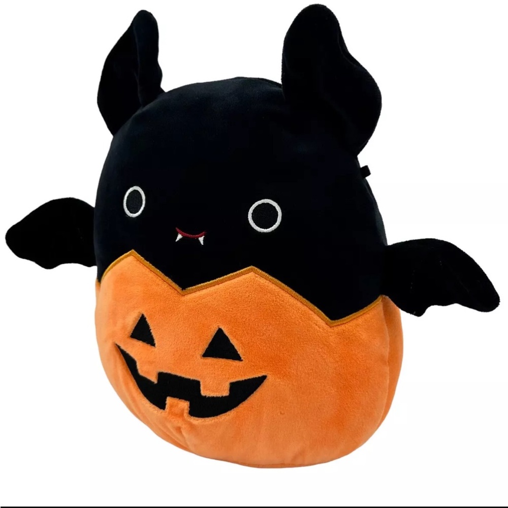 Squishmallows Emily the Bat in Pumpkin Jack-o'-lantern Plush Stuffed Animal -12”